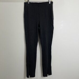 Gap Women Pants Sz 8 Tall Heather Gray Bodycon Grunge Y2K Split Leg Hem Gothic